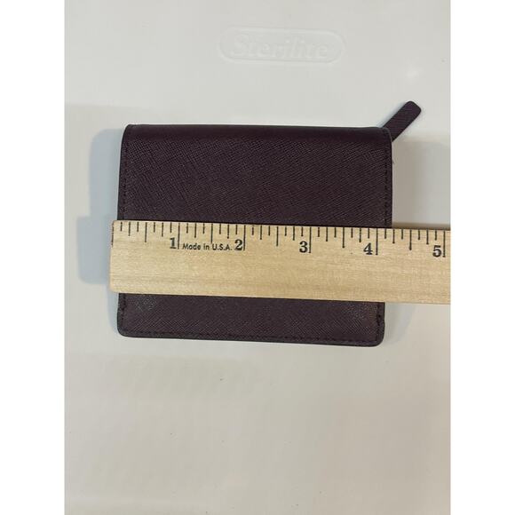 Kate Spade Wallet Womens Purple Saffiano Leather Small Bifold ID Window Zip Coin - Picture 6 of 9